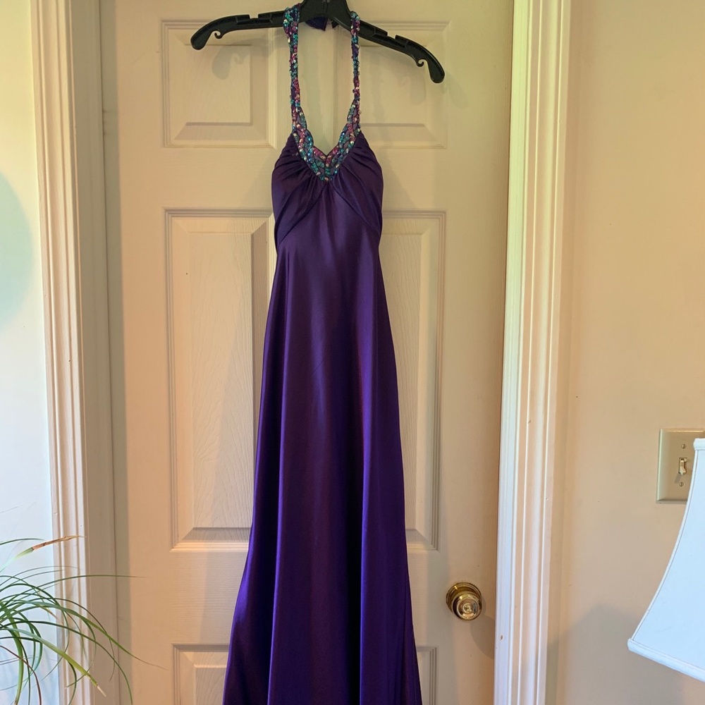 La Femme Purple Long Gown - Great for Prom!